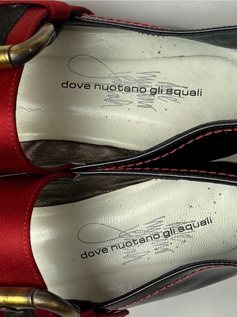 VTG Dove Nuotano Gil Squali Black Patent Leather Mary Jane Flats 6.5 Italian